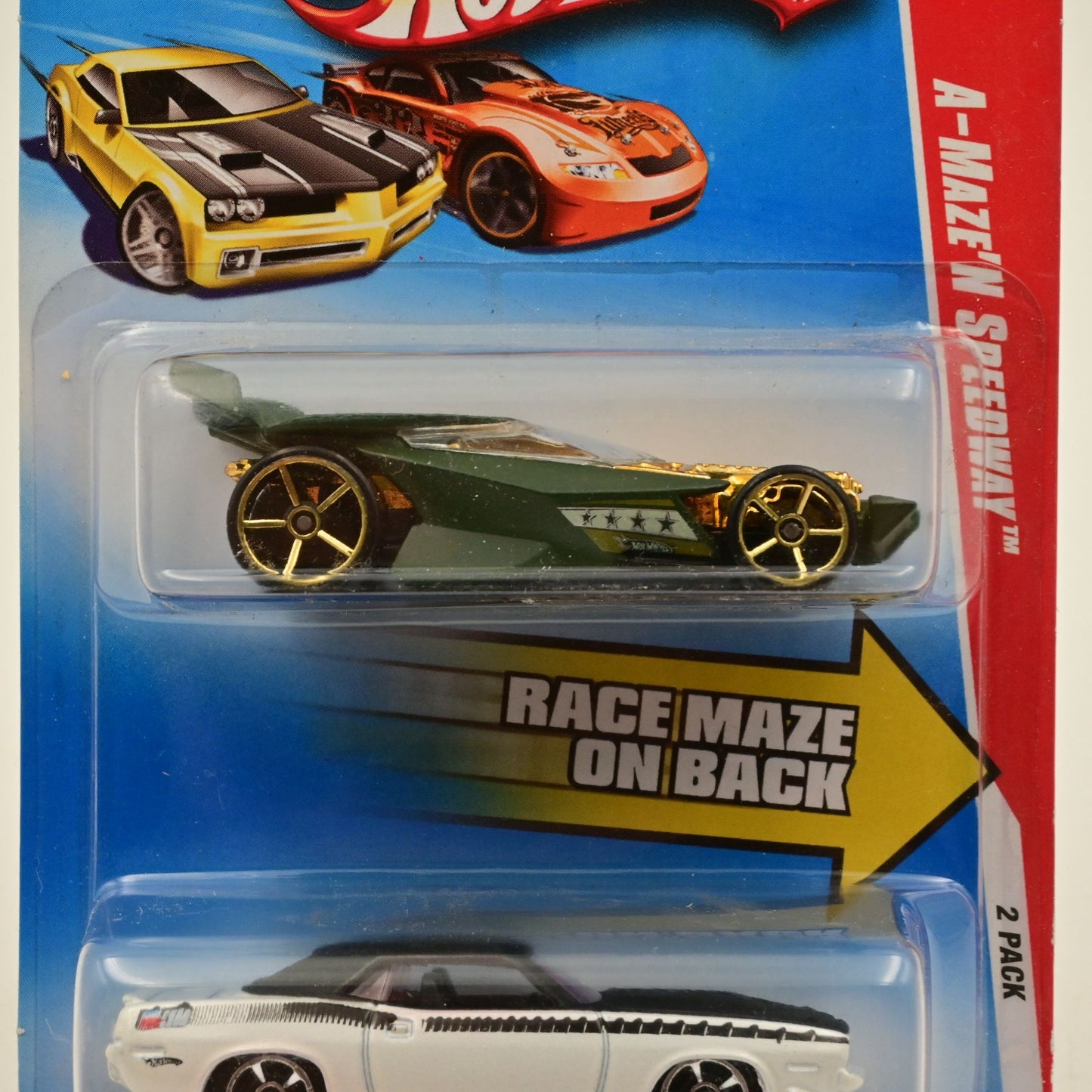 Hot Wheels A-Maze N Speedway 2-Pack Draft King & '70 Plymouth AAR Cuda Die-Cast