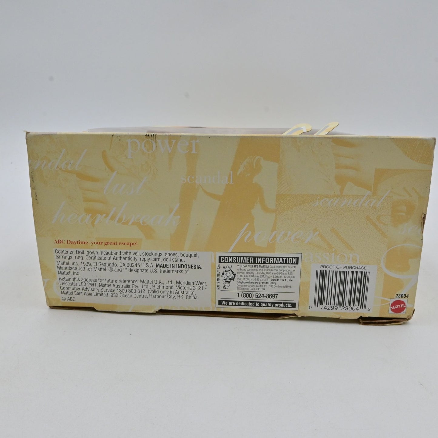 All My Children Erica Kane Champagne Lace Wedding Doll By Mattel