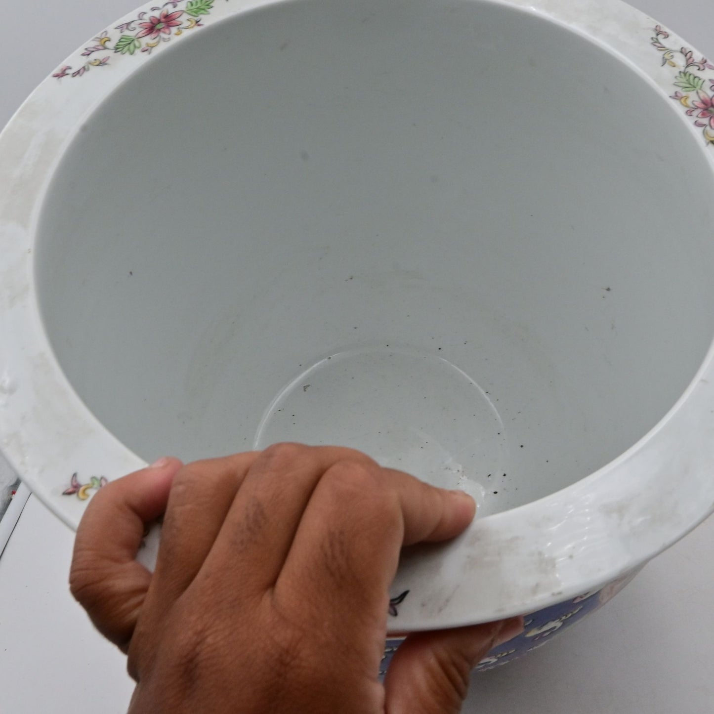 Antique Chinese Famille Rose Porcelain Koi / Fish Bowl / Planter