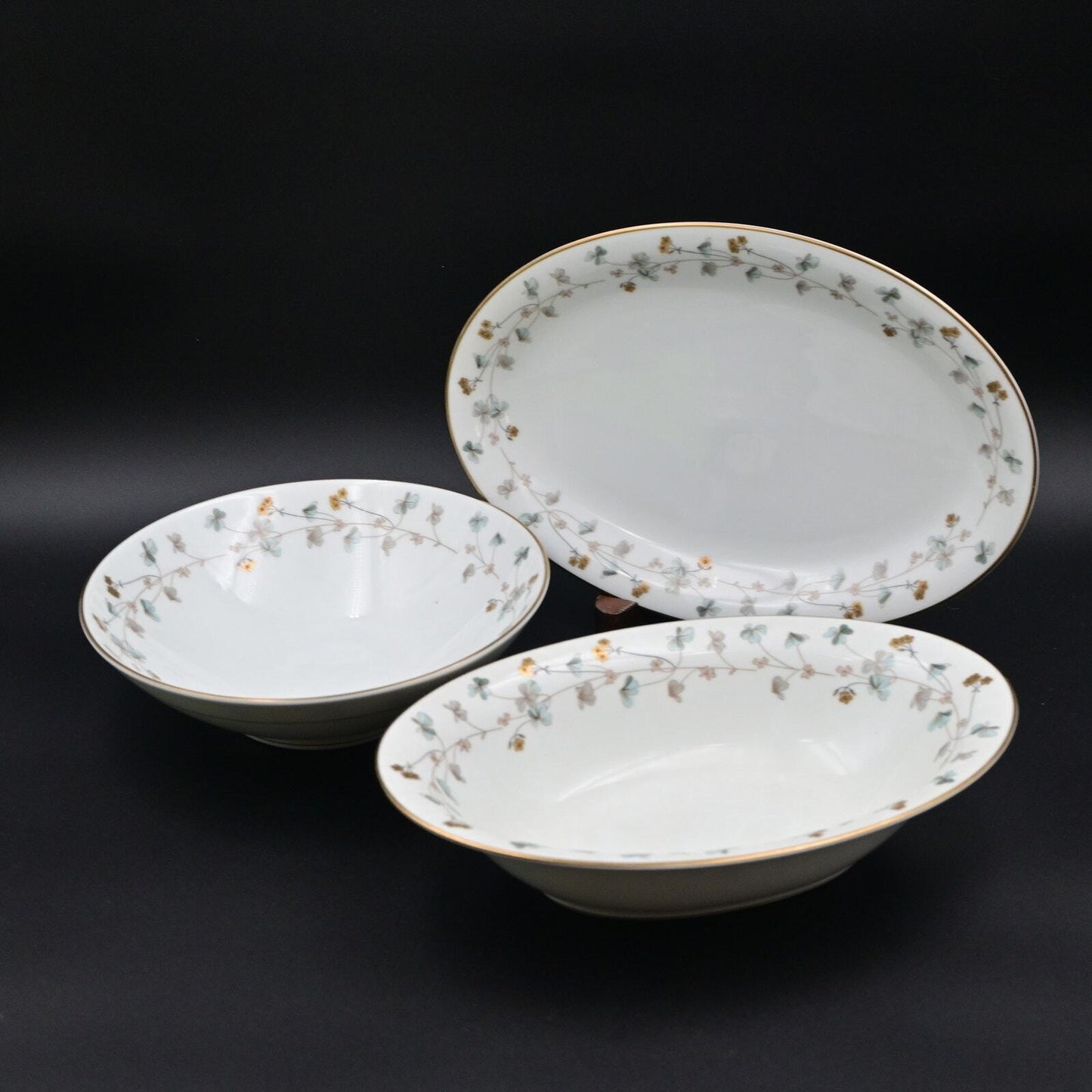 Noritake China Clovis Pattern #5855 Serving Platter / Bowl Bundle Of 3