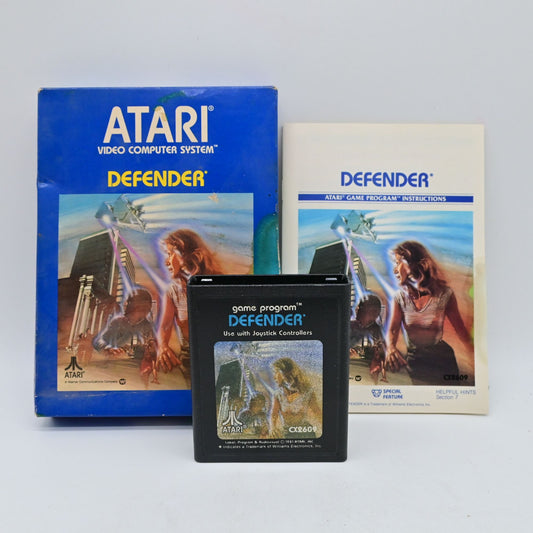 Atari Defender Game Cartridge With Box & Manual CX2609 For Atari 2600 Console