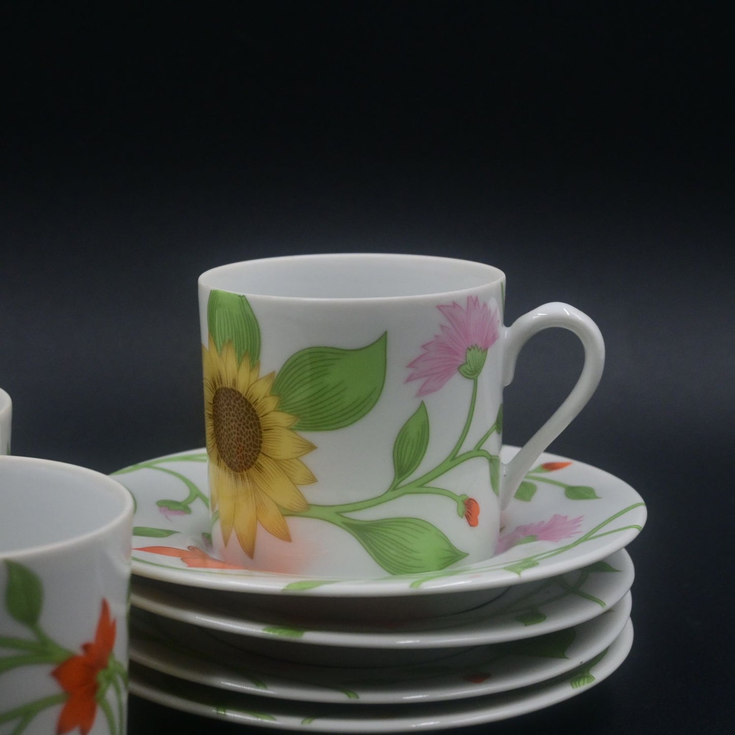Fitz & Floyd Petite Fleur Cup And Saucer Set Of 4