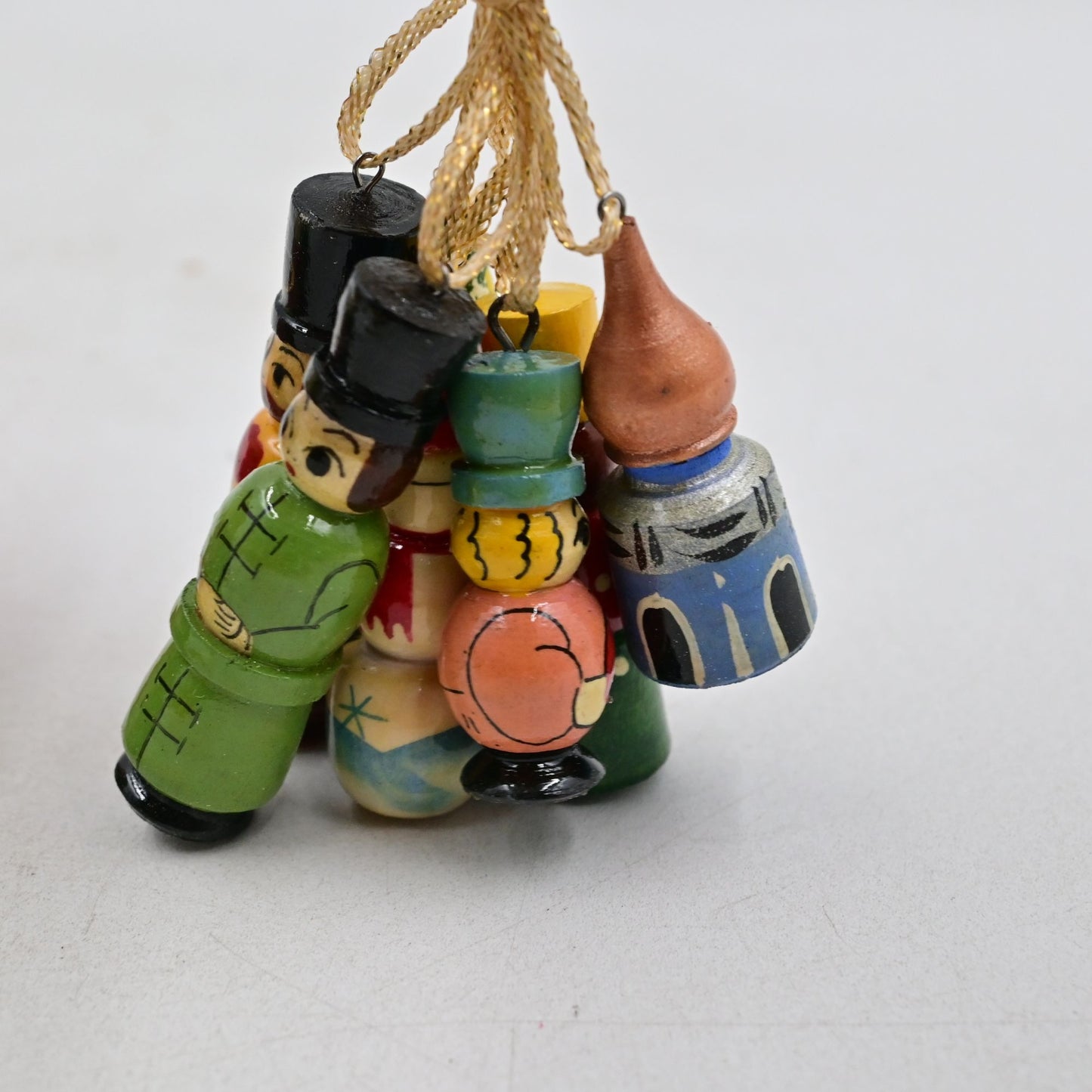 G.Debrekht Santa Russia Nesting Doll Filled w/ 6 Wooden Ornaments Hand Painted