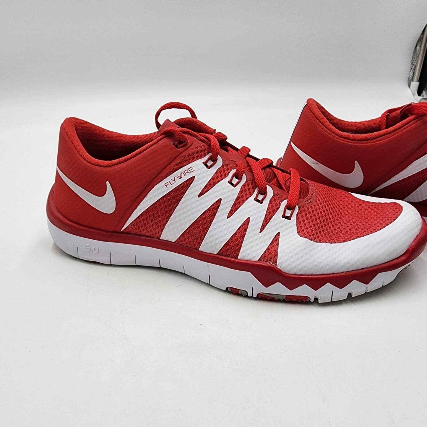 Nike Free Trainer Ohio State Flywire Running Shoe Red White Mens Size 7.5