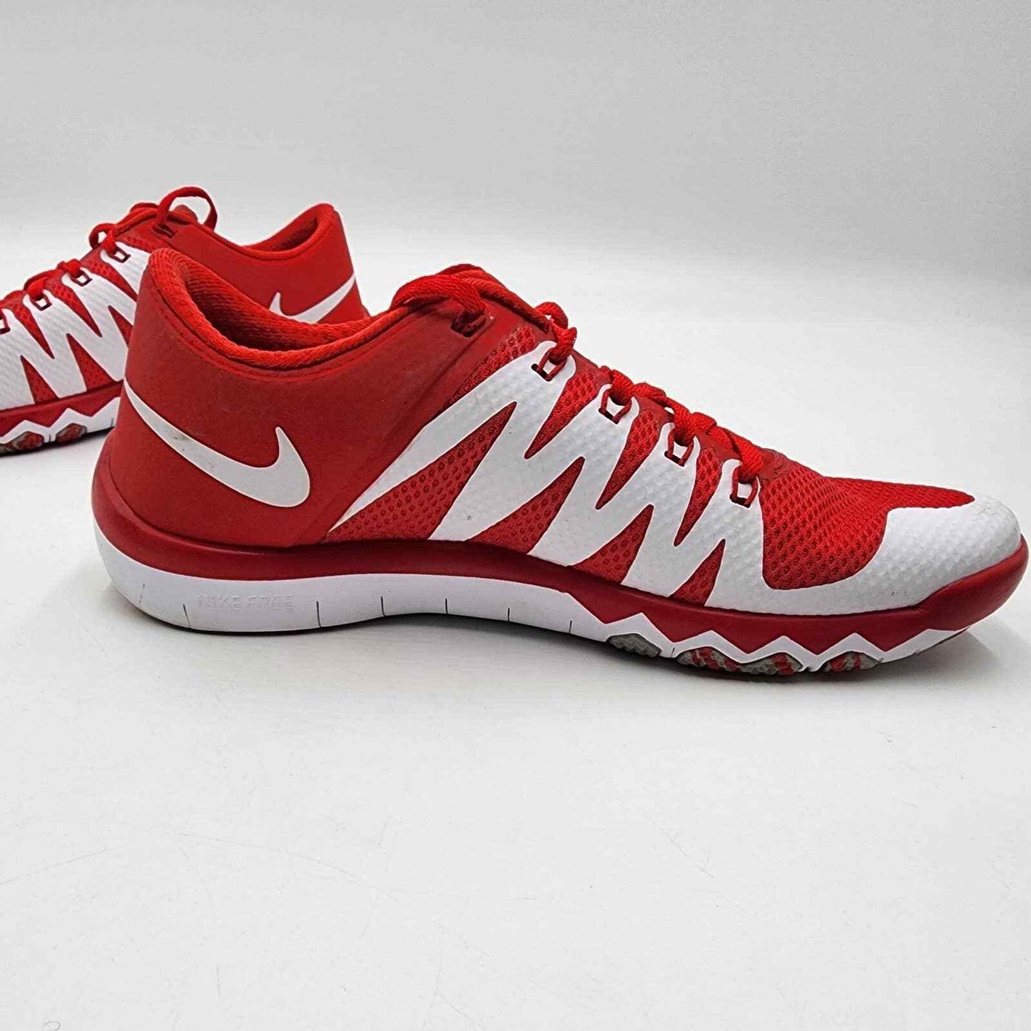 Nike Free Trainer Ohio State Flywire Running Shoe Red White Mens Size 7.5