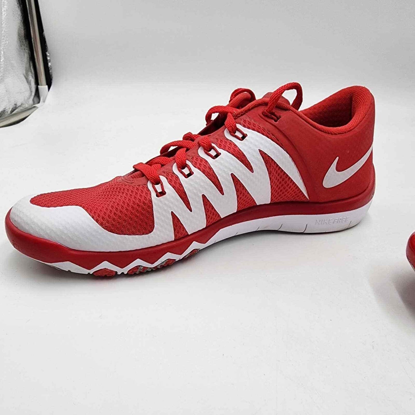 Nike Free Trainer Ohio State Flywire Running Shoe Red White Mens Size 7.5