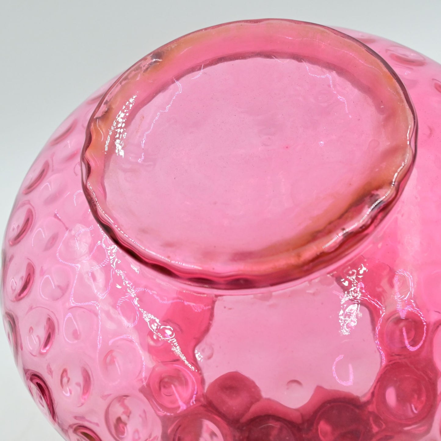 Fenton Cranberry Coin Dot Vintage Vase