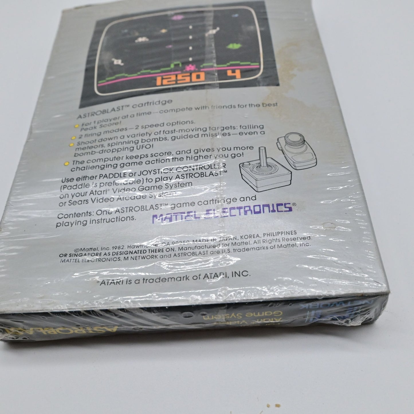 Astroblast Video Game Cartridge For Atari With Box
