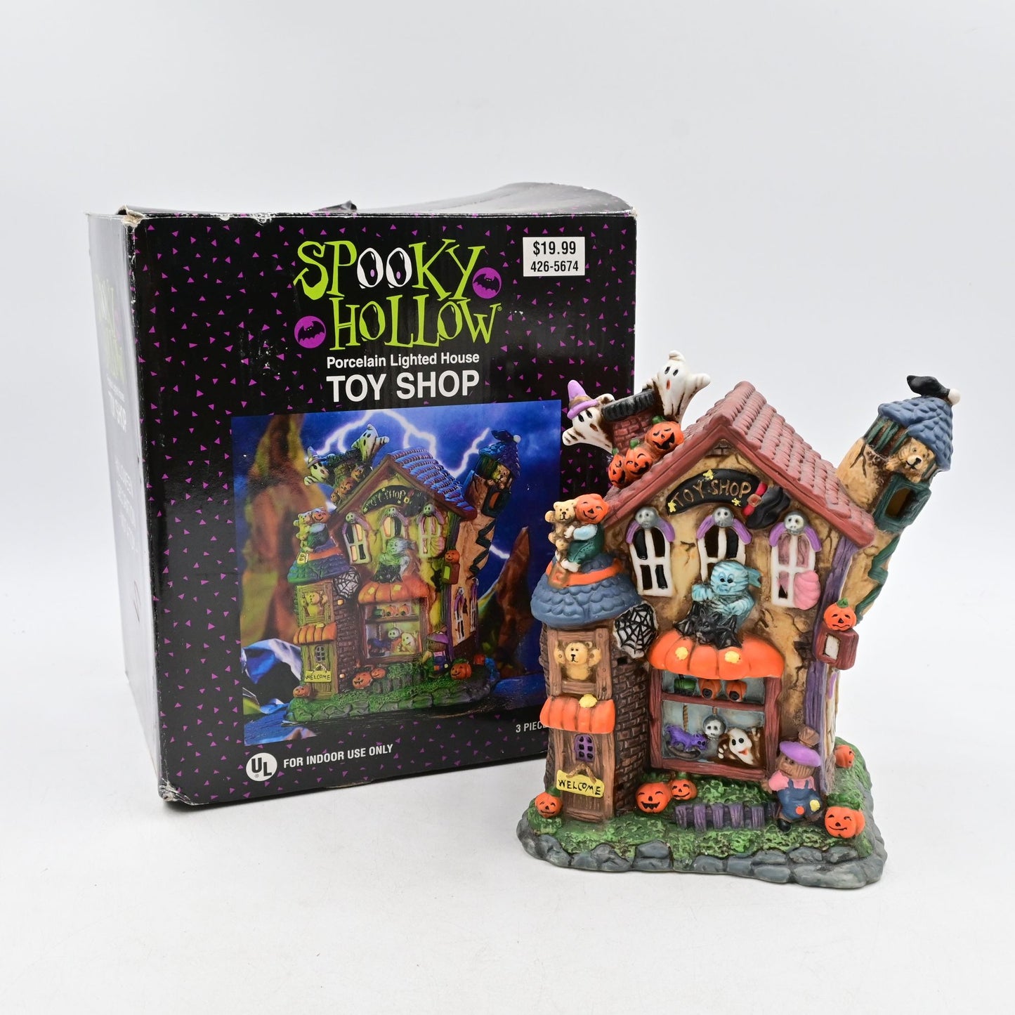 Spooky Hollow Toy Shop Halloween Village House - Vintage 2000