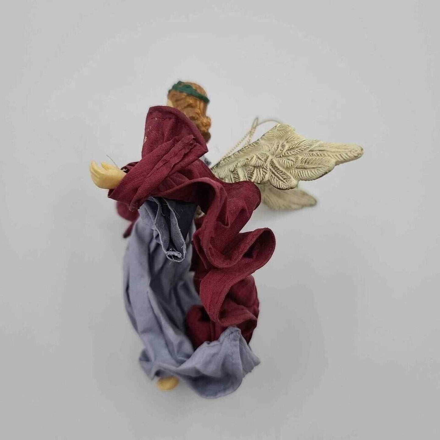 Interpur International Fabric Mache Angel Ornament Maroon - Vintage