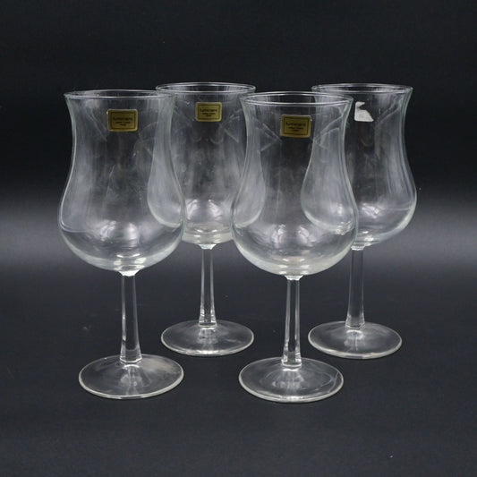 Vintage Luminarc Clear Glass Hurricane Glasses Set Of 4