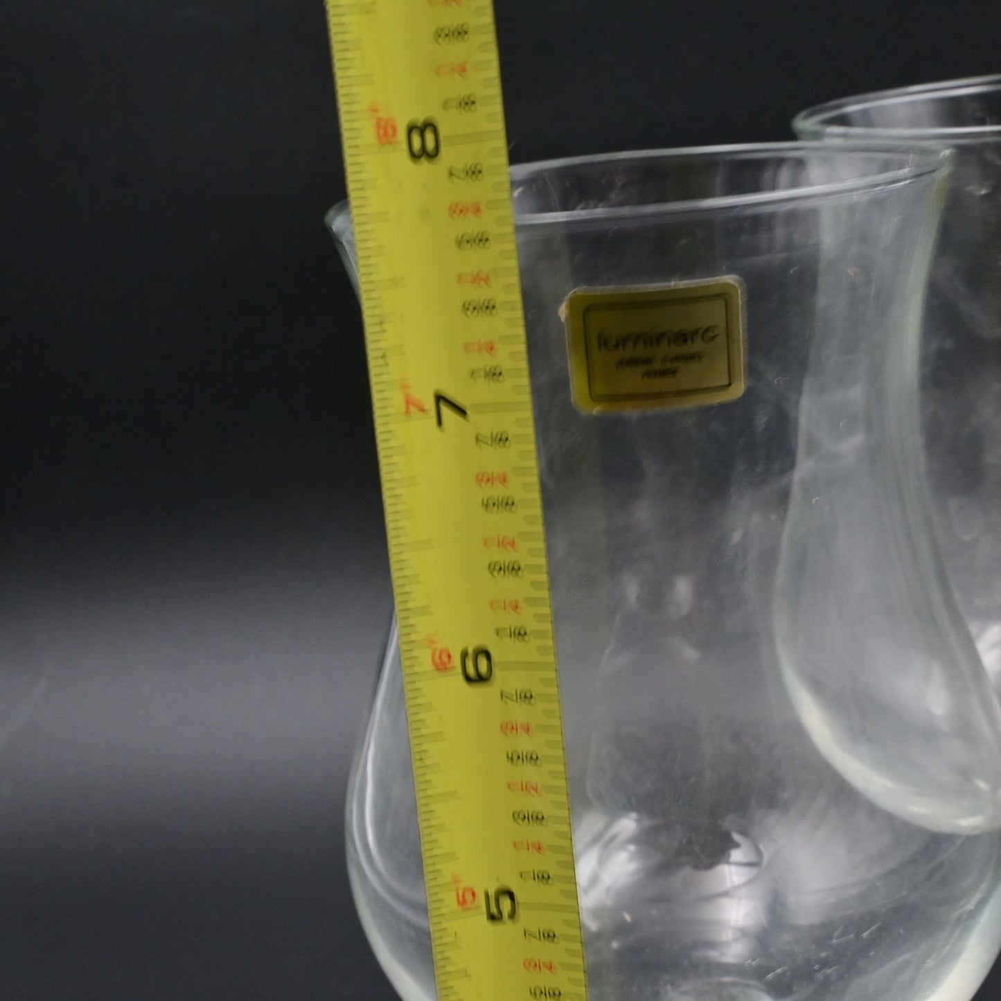 Vintage Luminarc Clear Glass Hurricane Glasses Set Of 4