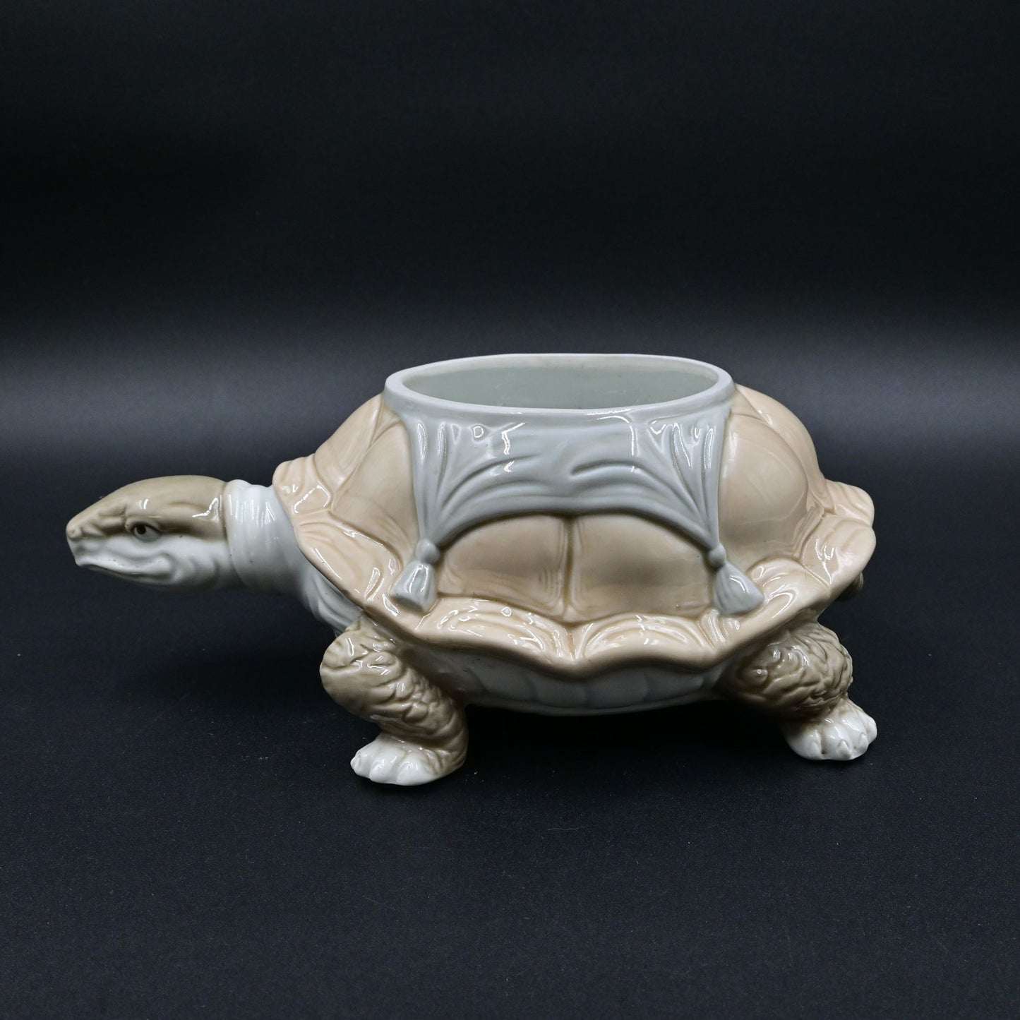 Porcelana de Cuernavaca Mexico Turtle Planter Figure
