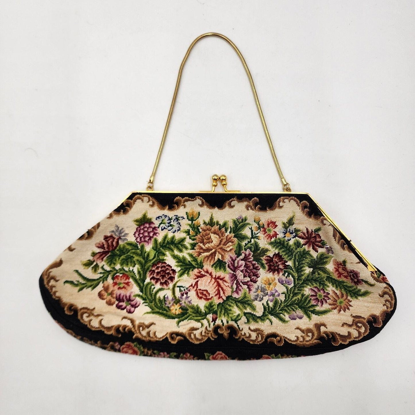 Tapestry Floral Petite Handbag Vintage Purse