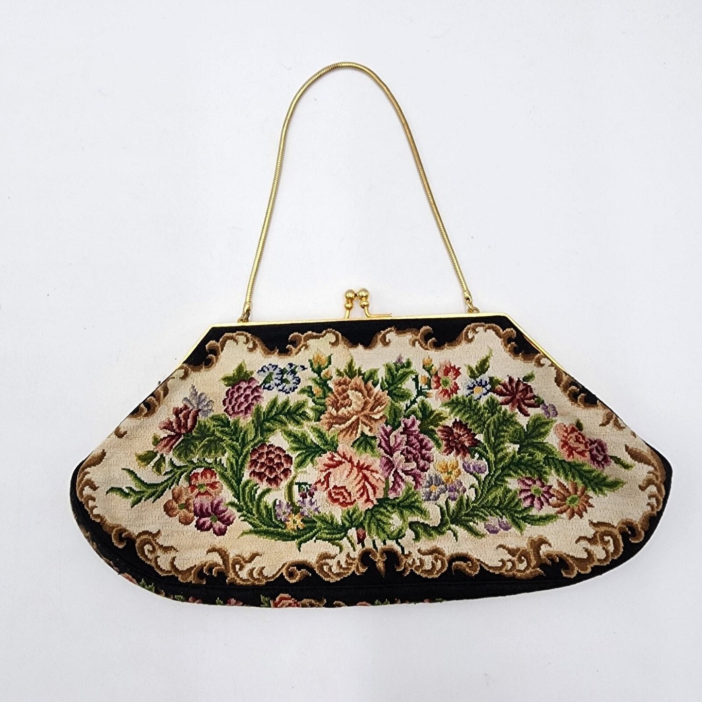 Tapestry Floral Petite Handbag Vintage Purse