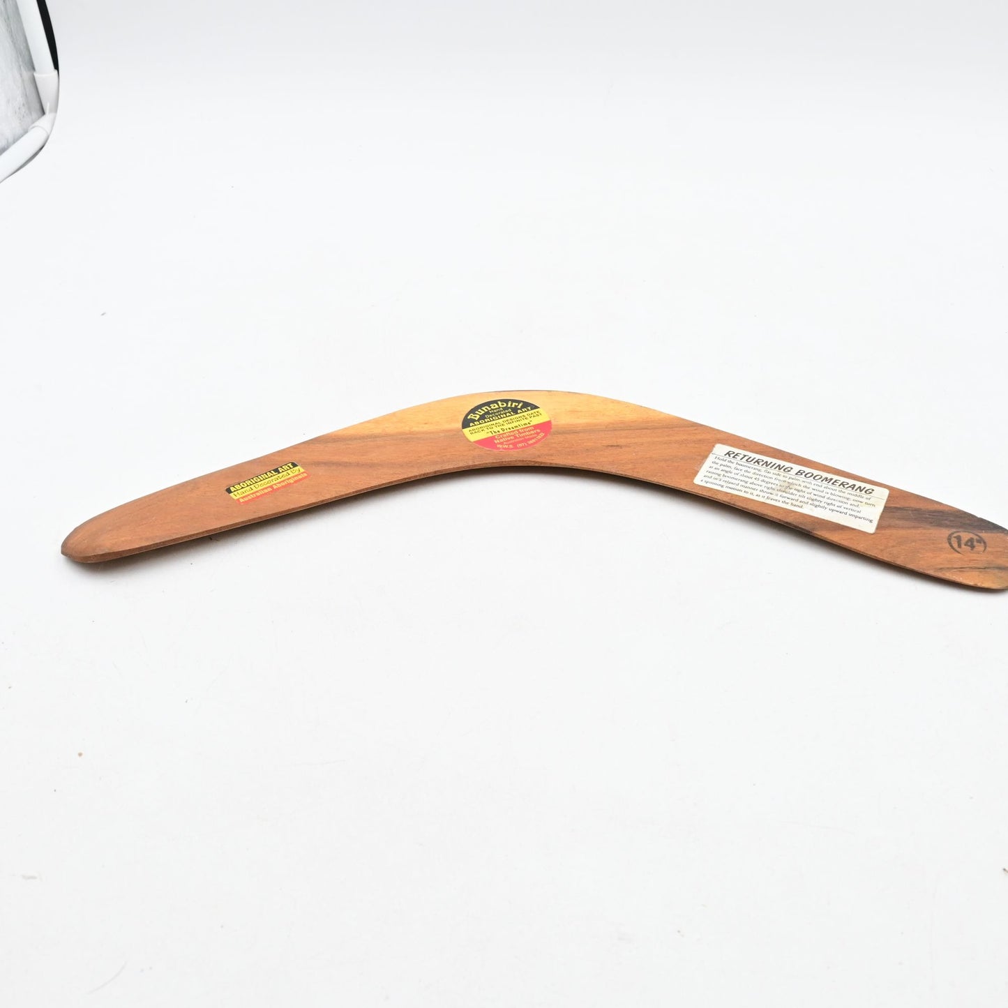 Bunabiri Hand Painted Boomerang The Dreamtime Australian 14in