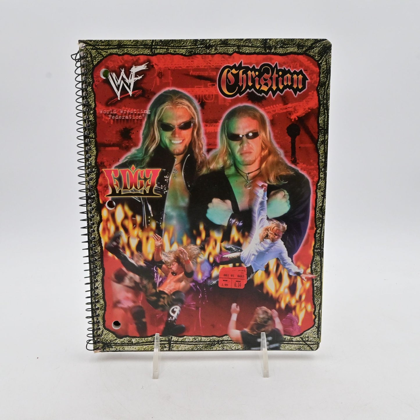 Vintage 2000 WWF Edge & Christian Theme Book Spiral Notebook 60 Sheets