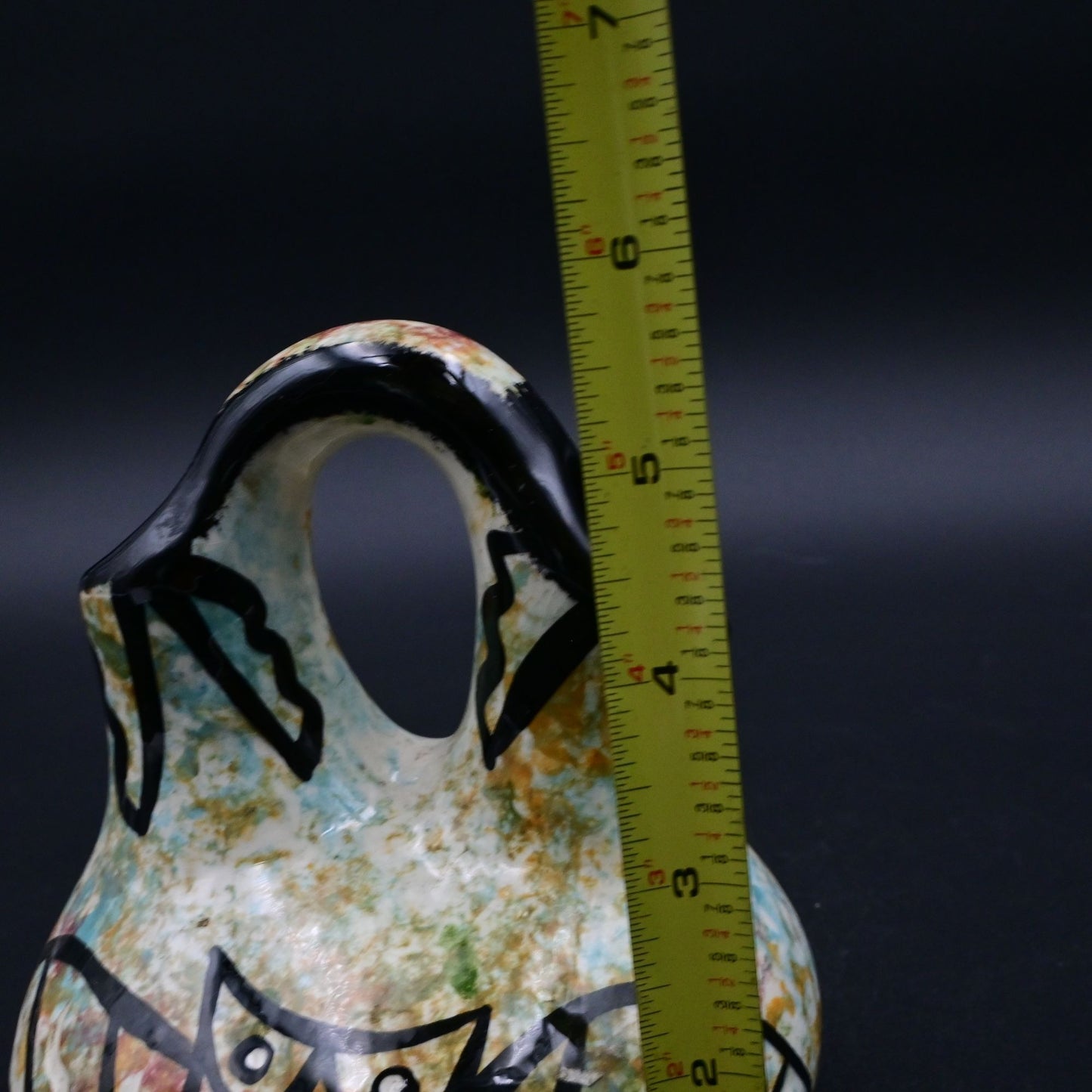 Native American Handcrafted Painted Wedding Vase With Owl Artwork Signed