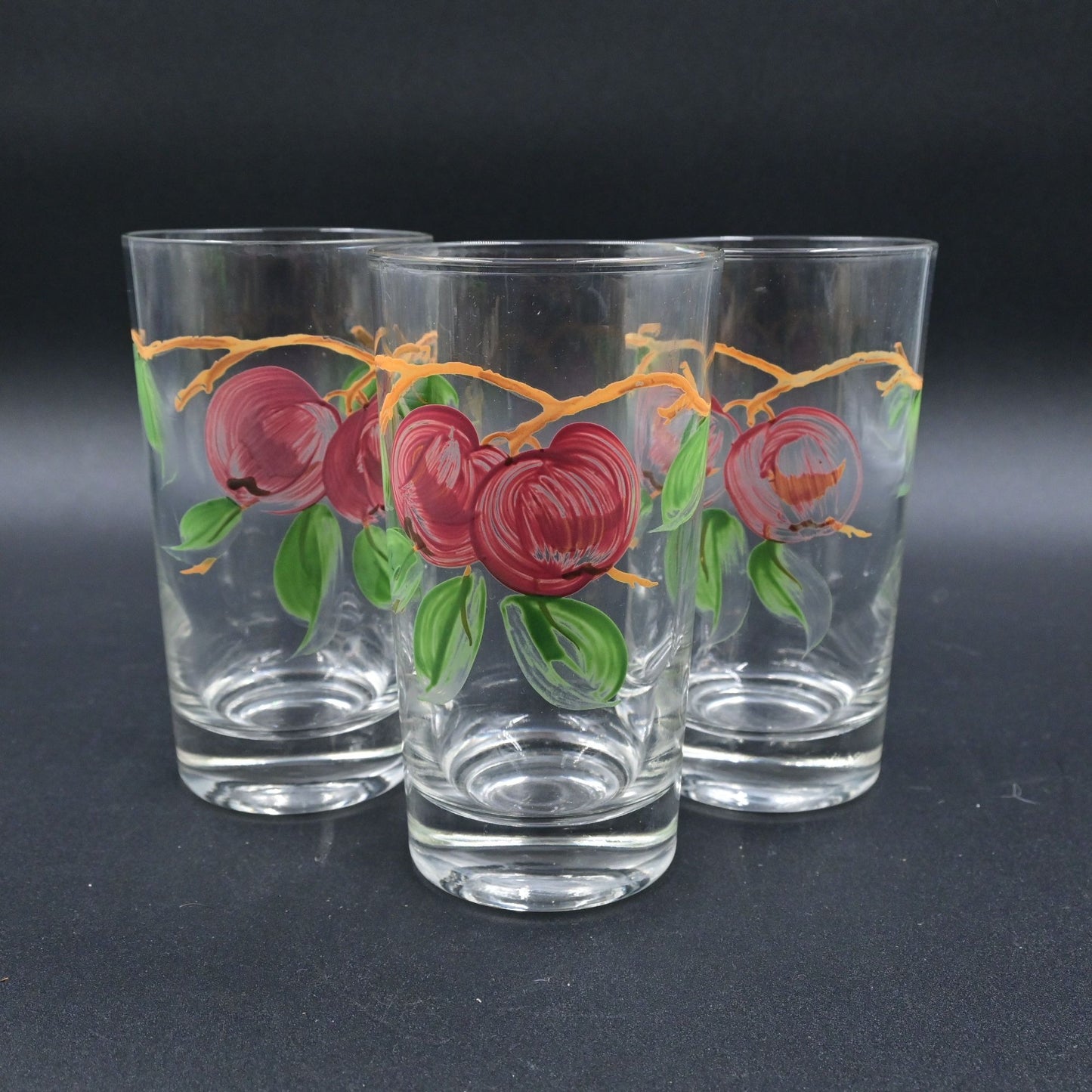 Franciscan Apple 15oz Flat Tumbler Vintage Glasses Set 3