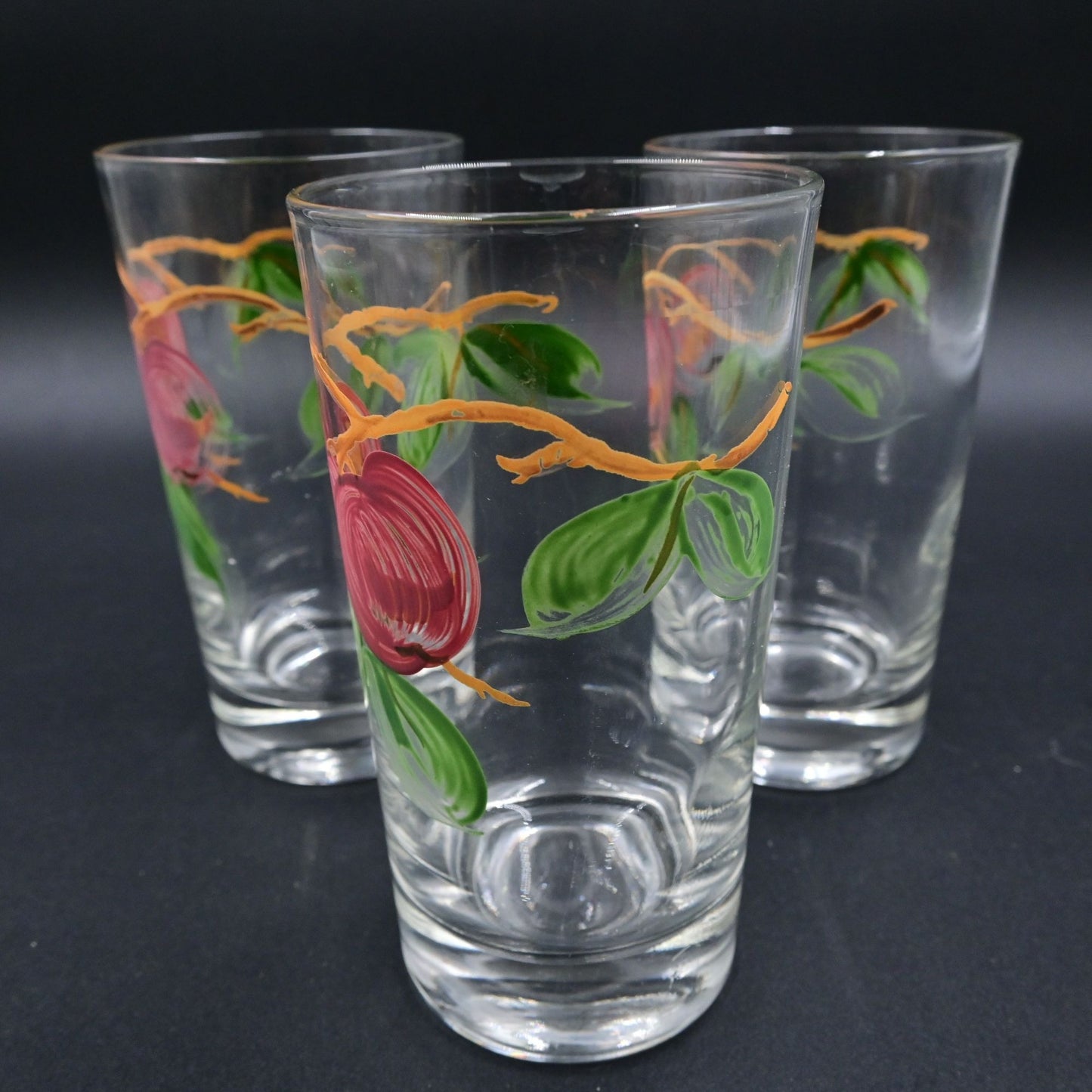 Franciscan Apple 15oz Flat Tumbler Vintage Glasses Set 3