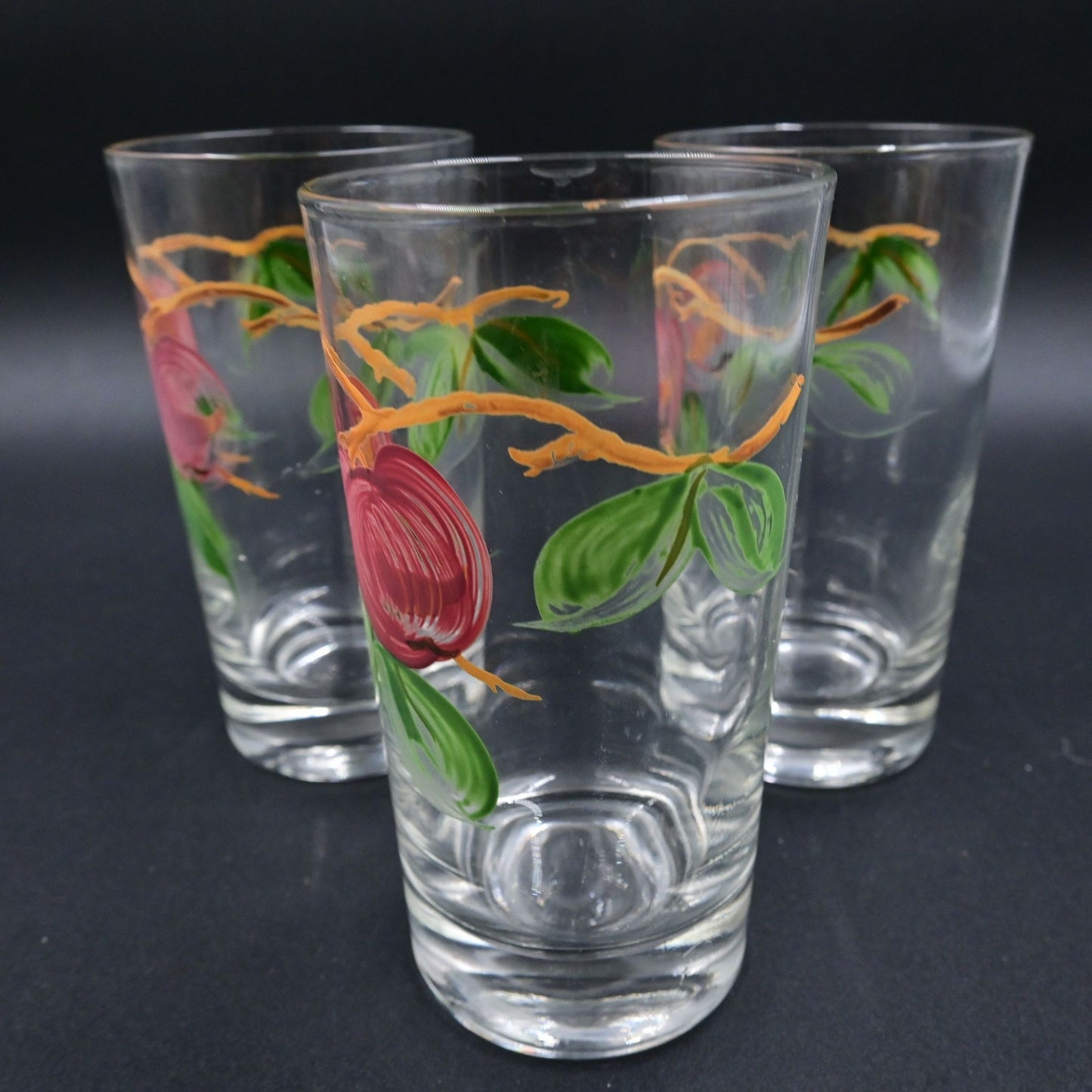 Franciscan Apple 15oz Flat Tumbler Vintage Glasses Set 3