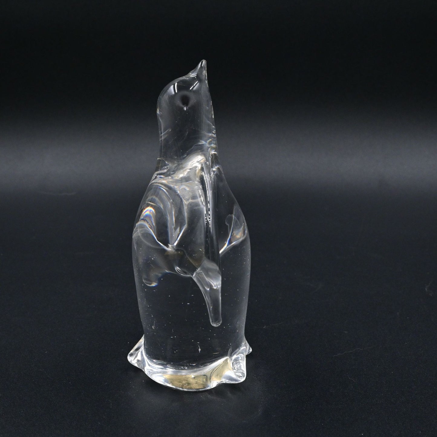 Murano Clear Glass Penguin Paperweight Figure Vintage Italian Art Glass
