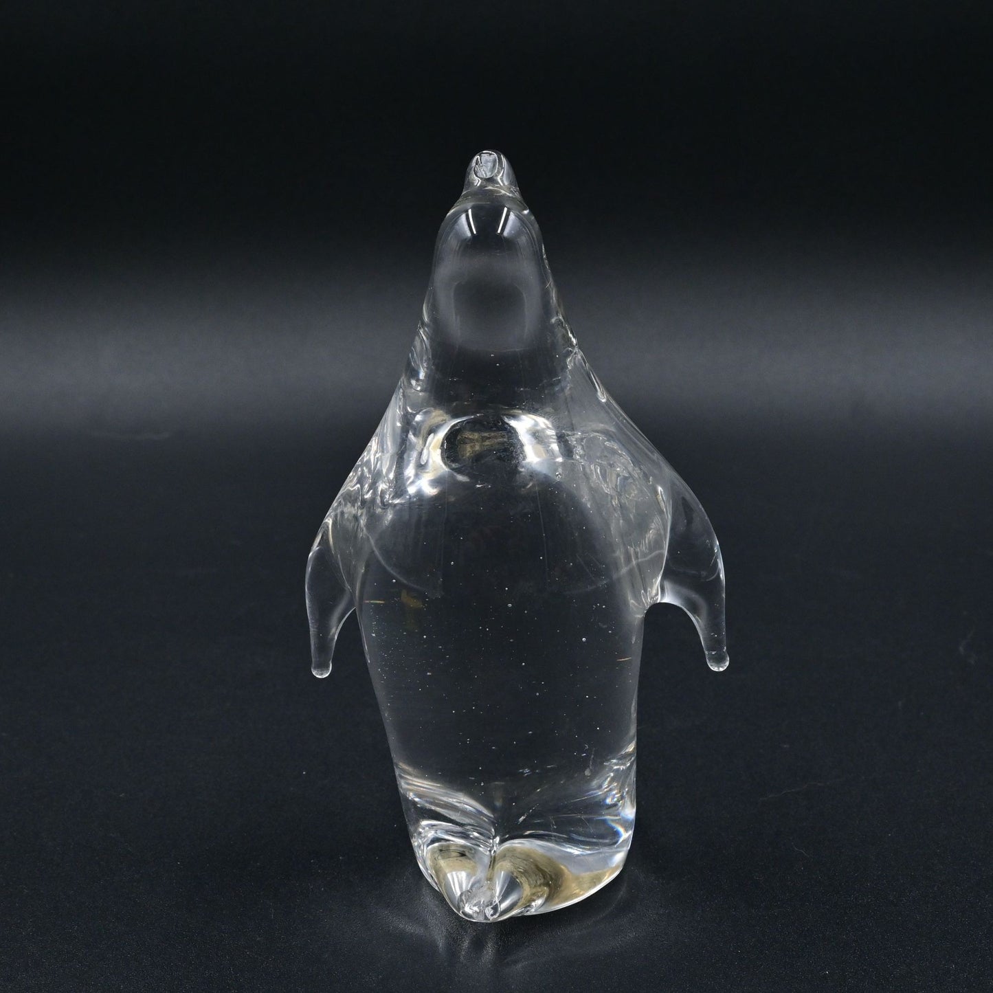 Murano Clear Glass Penguin Paperweight Figure Vintage Italian Art Glass