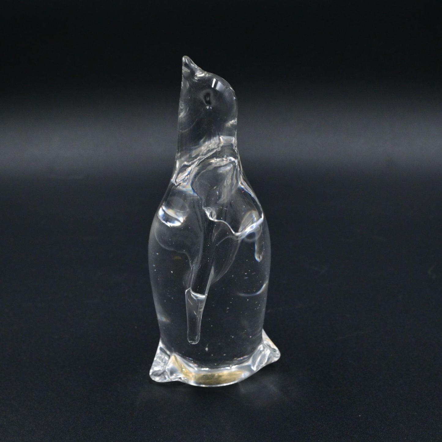 Murano Clear Glass Penguin Paperweight Figure Vintage Italian Art Glass