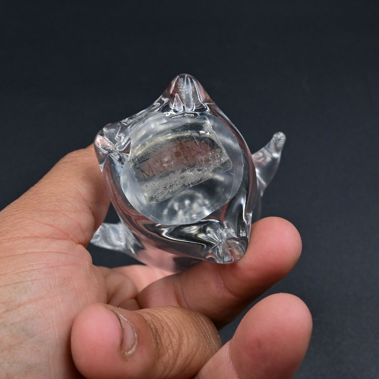 Murano Clear Glass Penguin Paperweight Figure Vintage Italian Art Glass