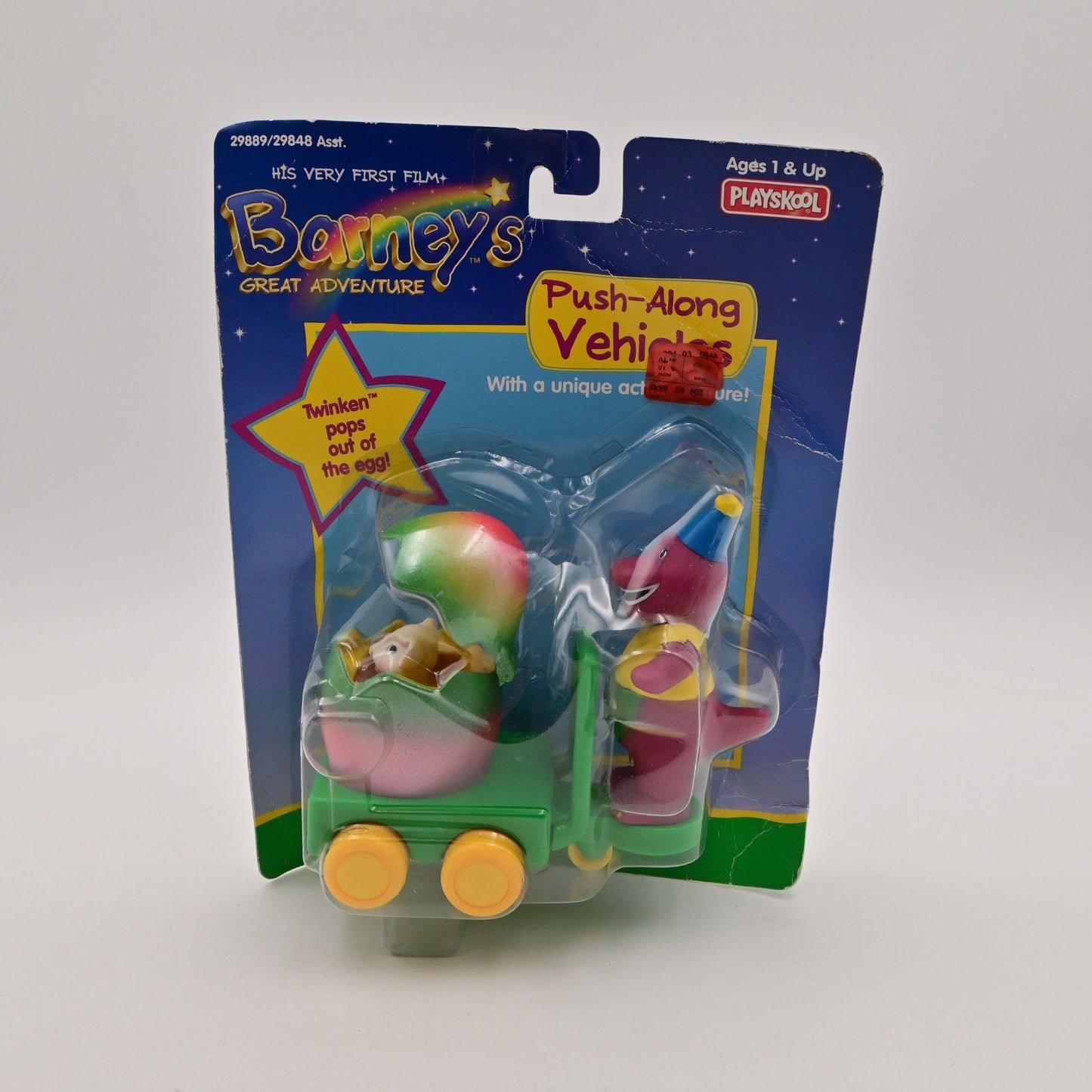 Vintage 1998 Barneys Great Adventure Push-Along Twinken Vehicle Playskool