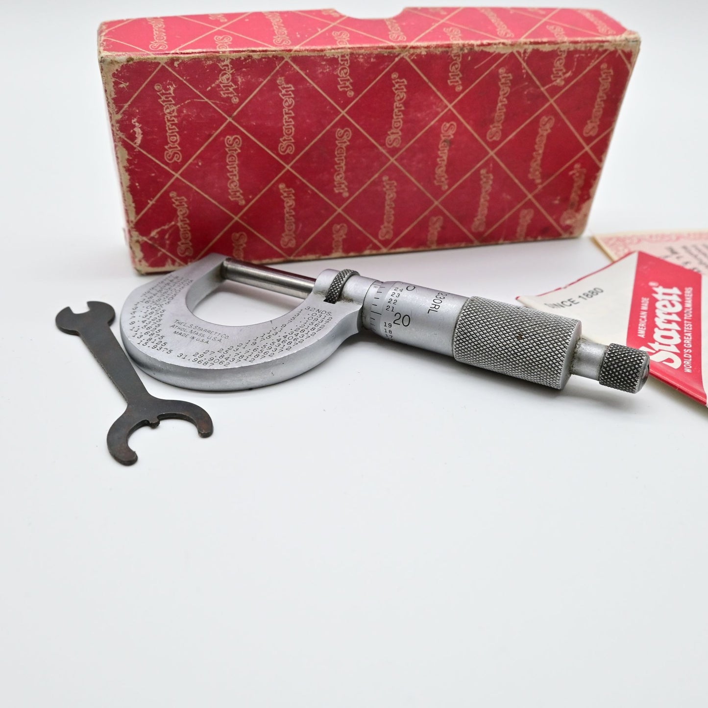 Starrett No. 230 Micrometer 0-1 Inch .001" W/ Box & Manuals