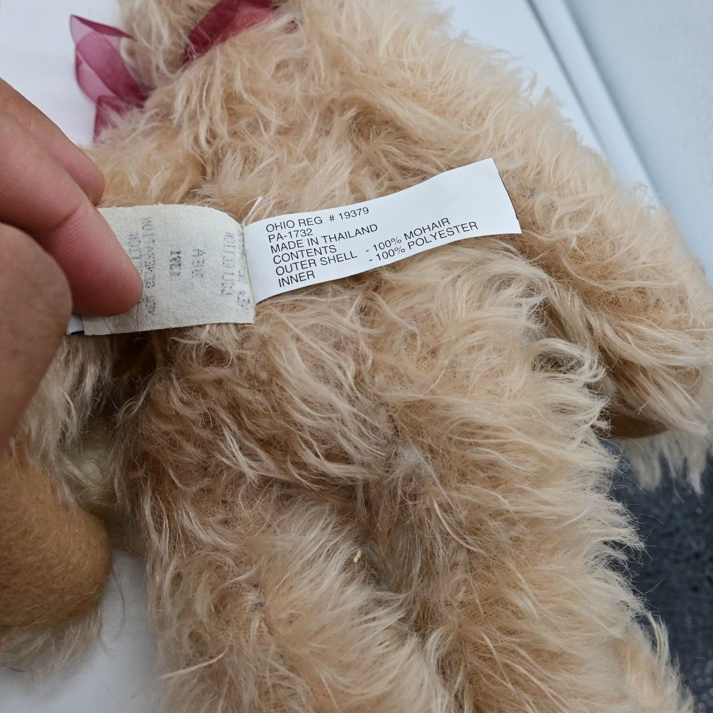 Vintage Knickerbocker Mohair Patchwork Quilting Bear