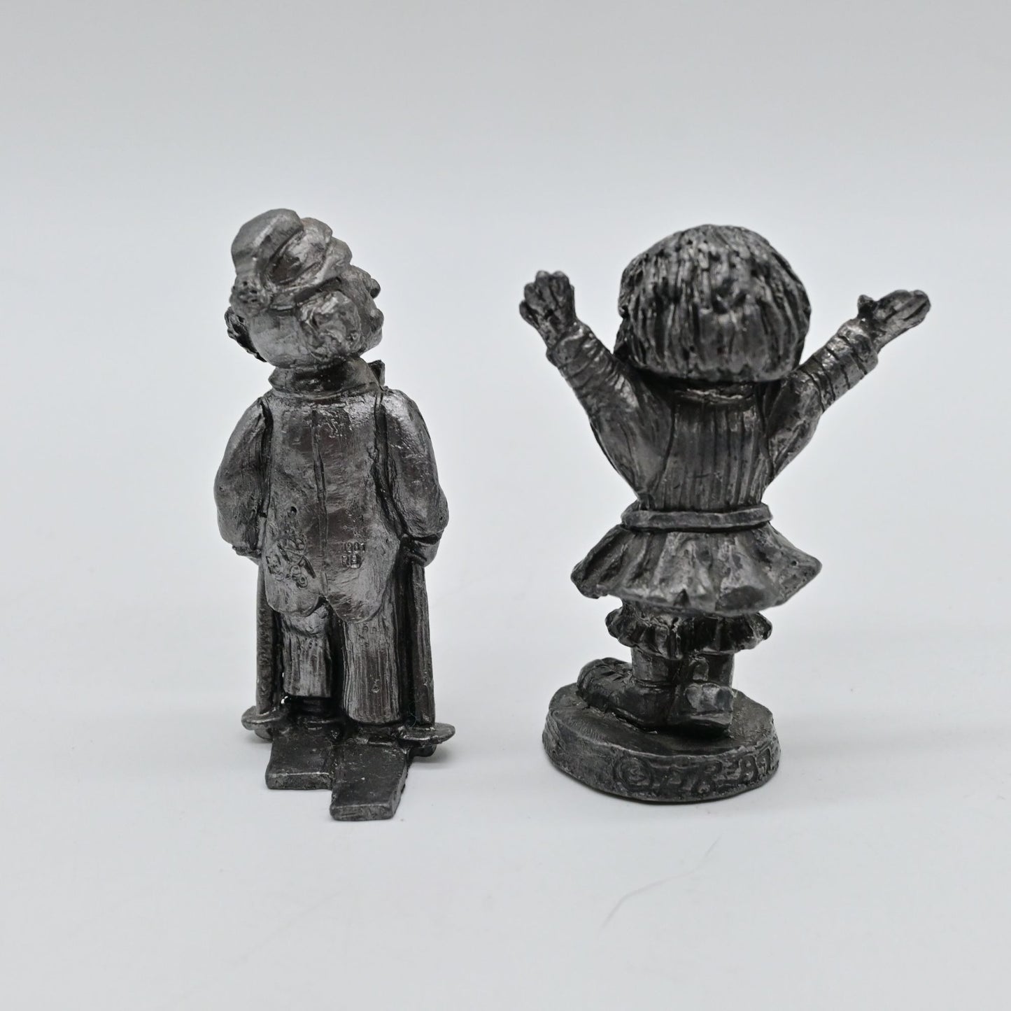 Vintage Michael Ricker RB Pewter Clown Figure Bundle Of 2