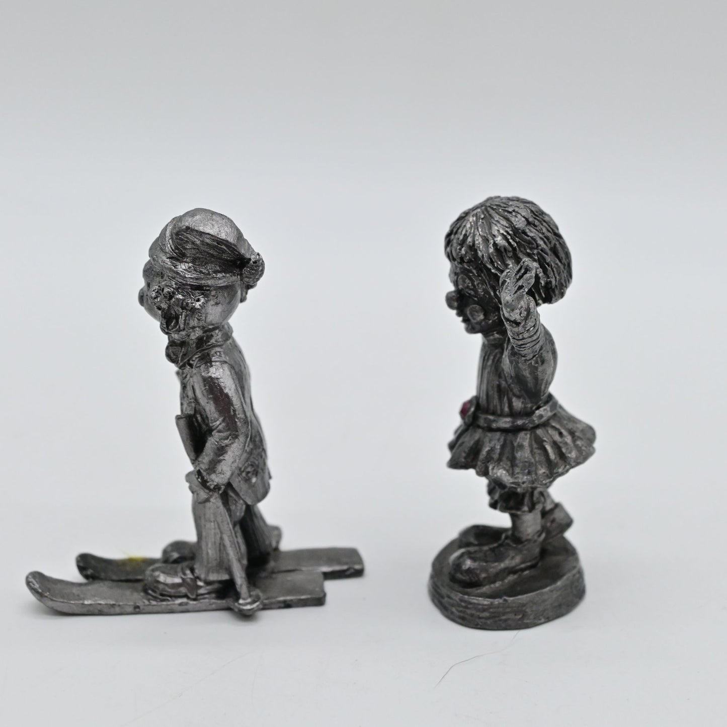 Vintage Michael Ricker RB Pewter Clown Figure Bundle Of 2