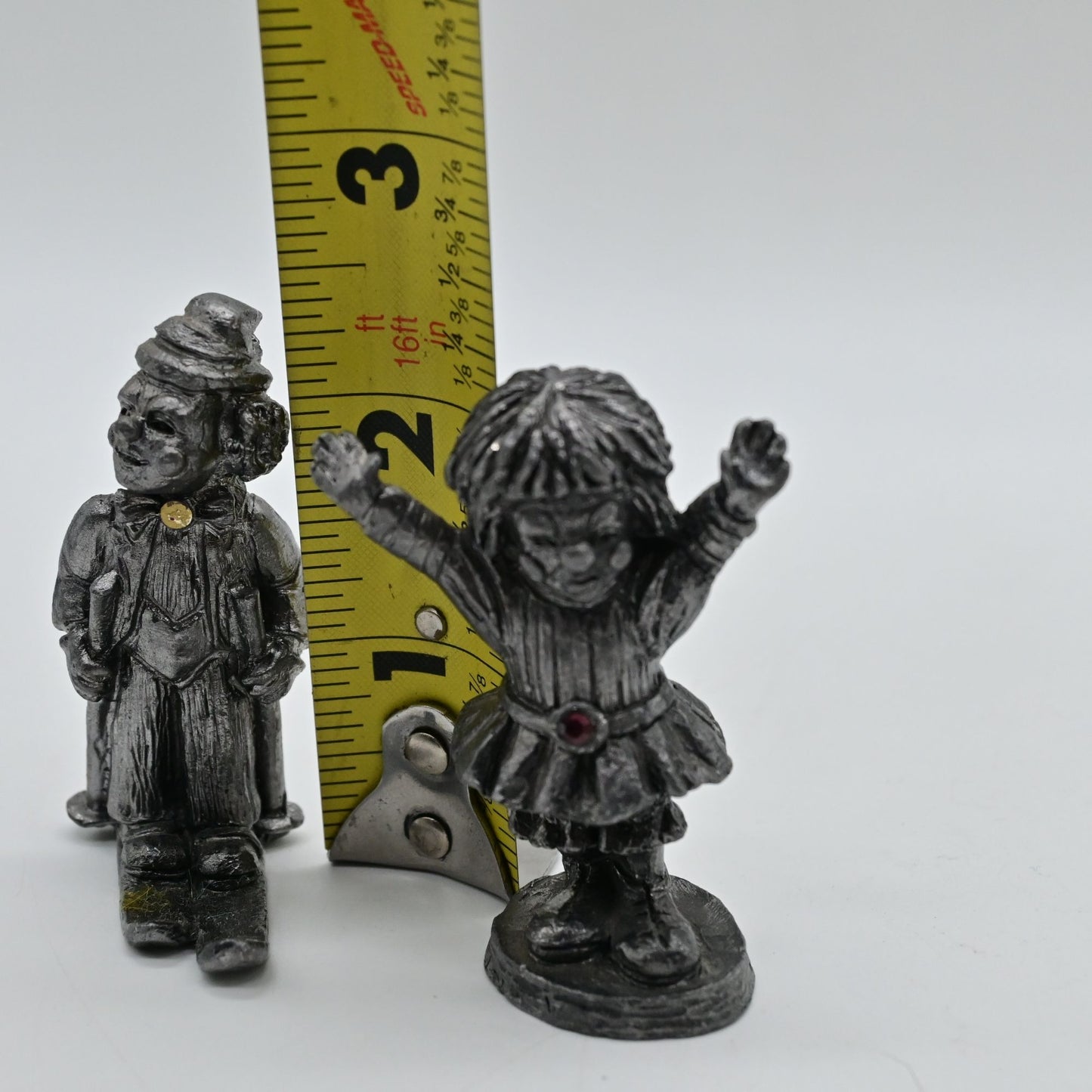 Vintage Michael Ricker RB Pewter Clown Figure Bundle Of 2