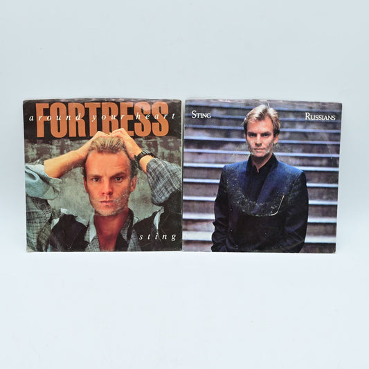 Sting Russians &amp; Fortress Around Your Heart 45 RPM Vinyl Record Bundle Of 2