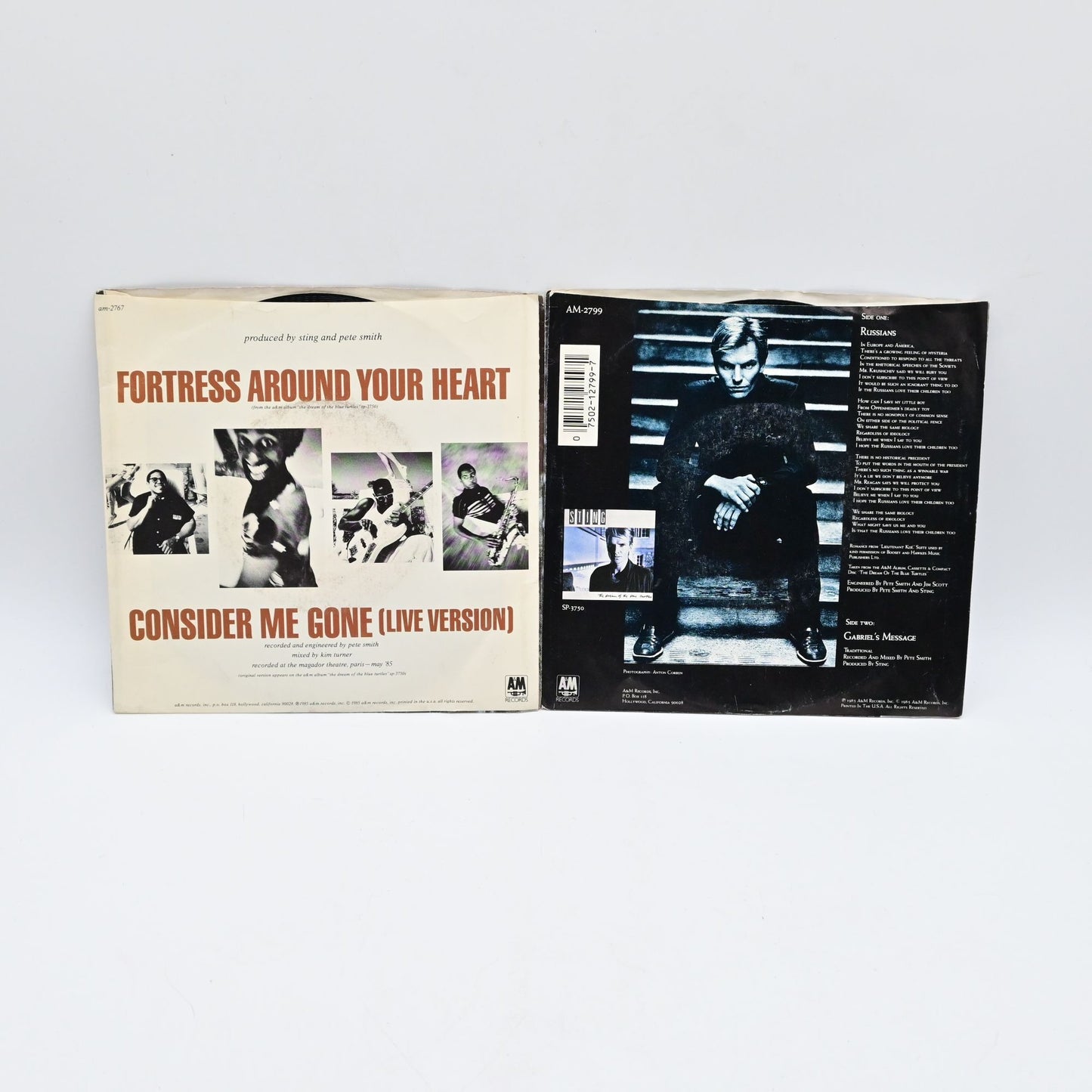 Sting Russians &amp; Fortress Around Your Heart 45 RPM Vinyl Record Bundle Of 2