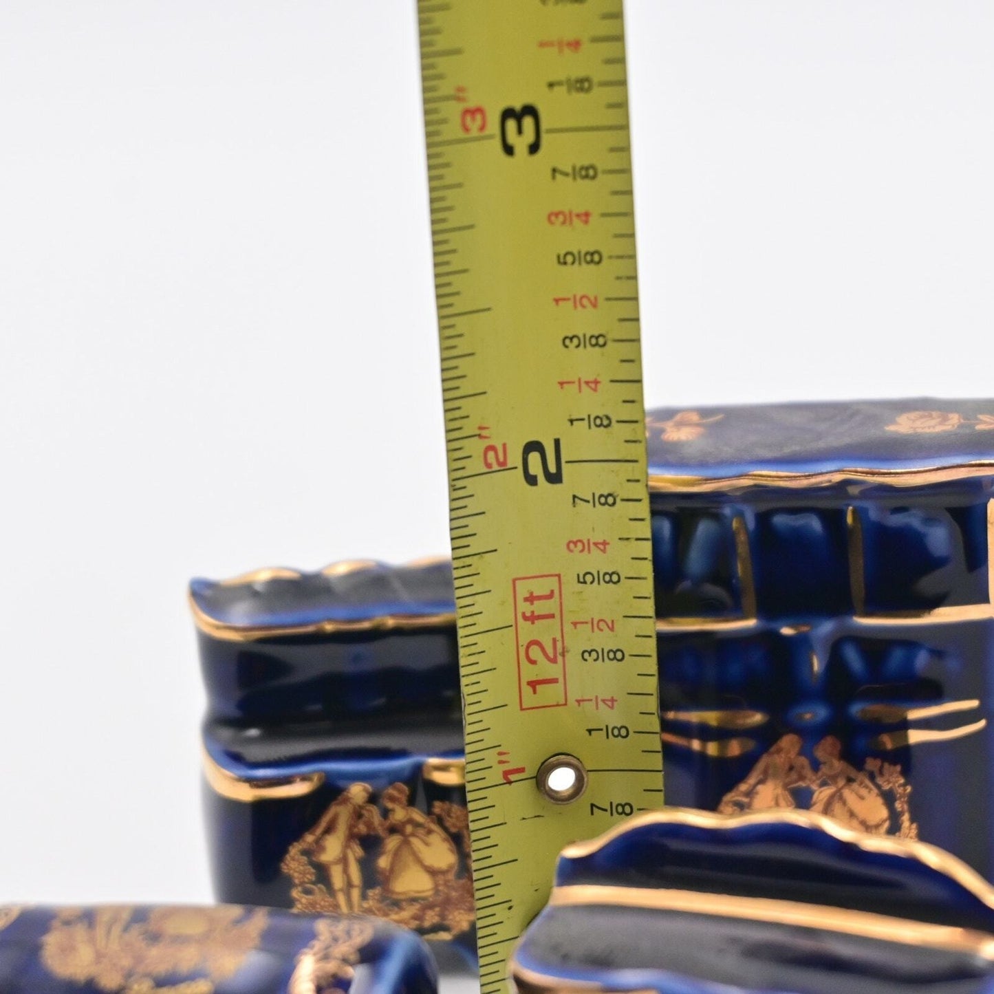 Limoges Cobalt Blue Victorian Dollhouse Furniture Vintage  Bundle Of 4
