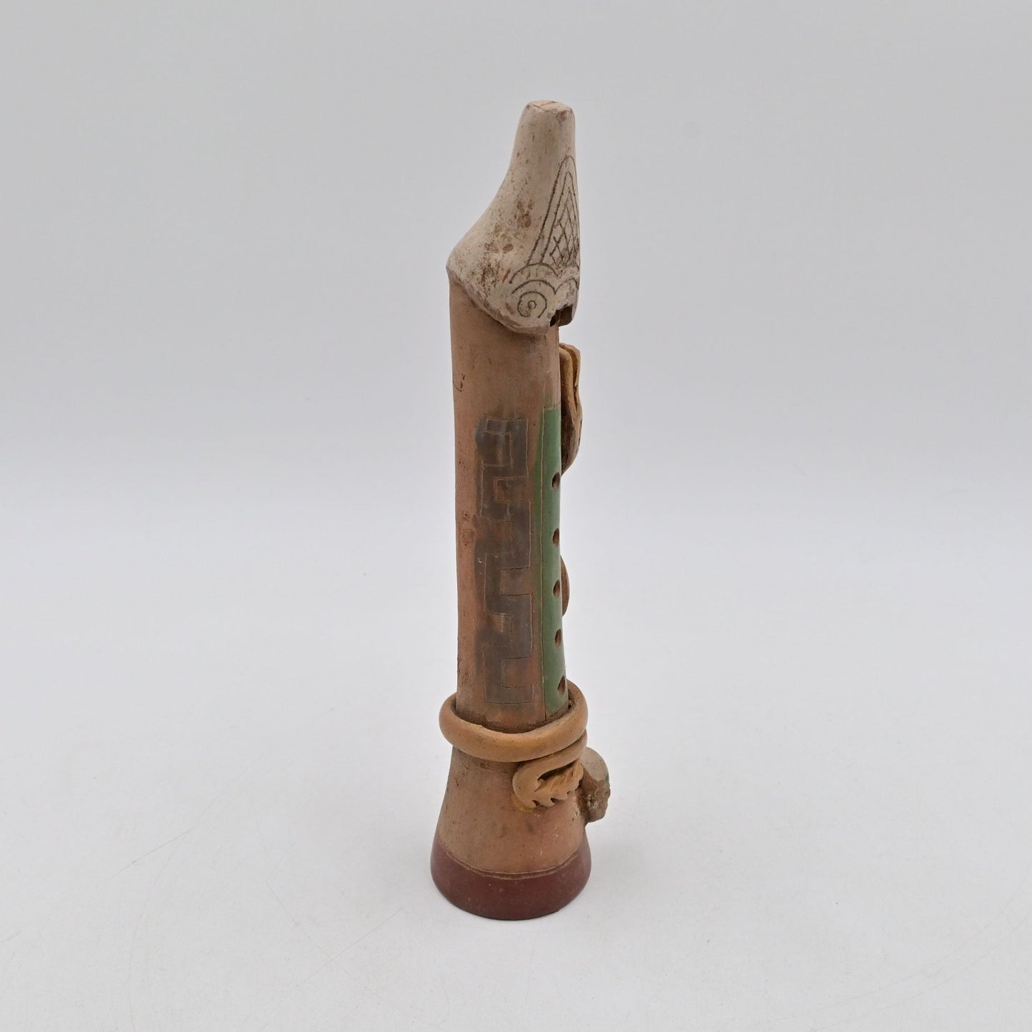 Clay Art Peruvian Folk Art Flute Handmade - Vintage