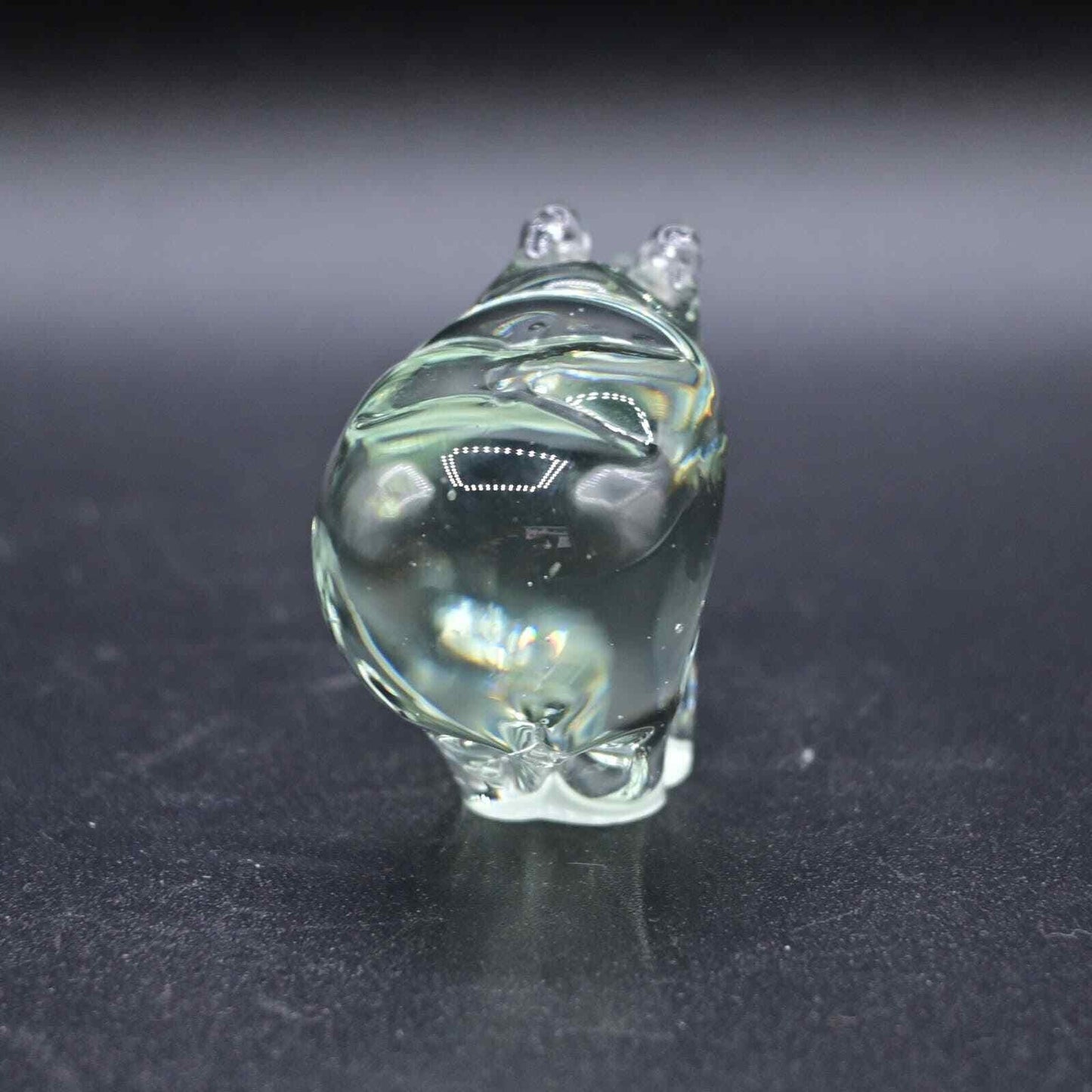 Vintage Rhinoceros Art Glass Small Paperweight Figure