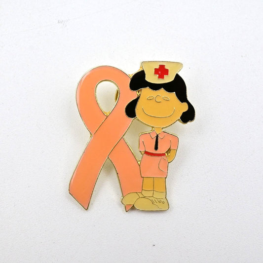 Peanuts Charlie Brown's Nurse Lucy Breast Cancer Ribbon Fantasy Pin