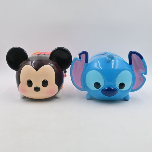 Disney Stitch & Mickey Mouse Tsum Tsum Stack N Display Carry Case Bundle