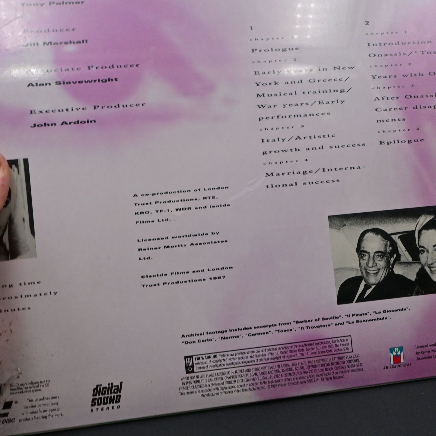 Vintage 1987 Maria Callas A Tony Palmer LaserDisc Pioneer