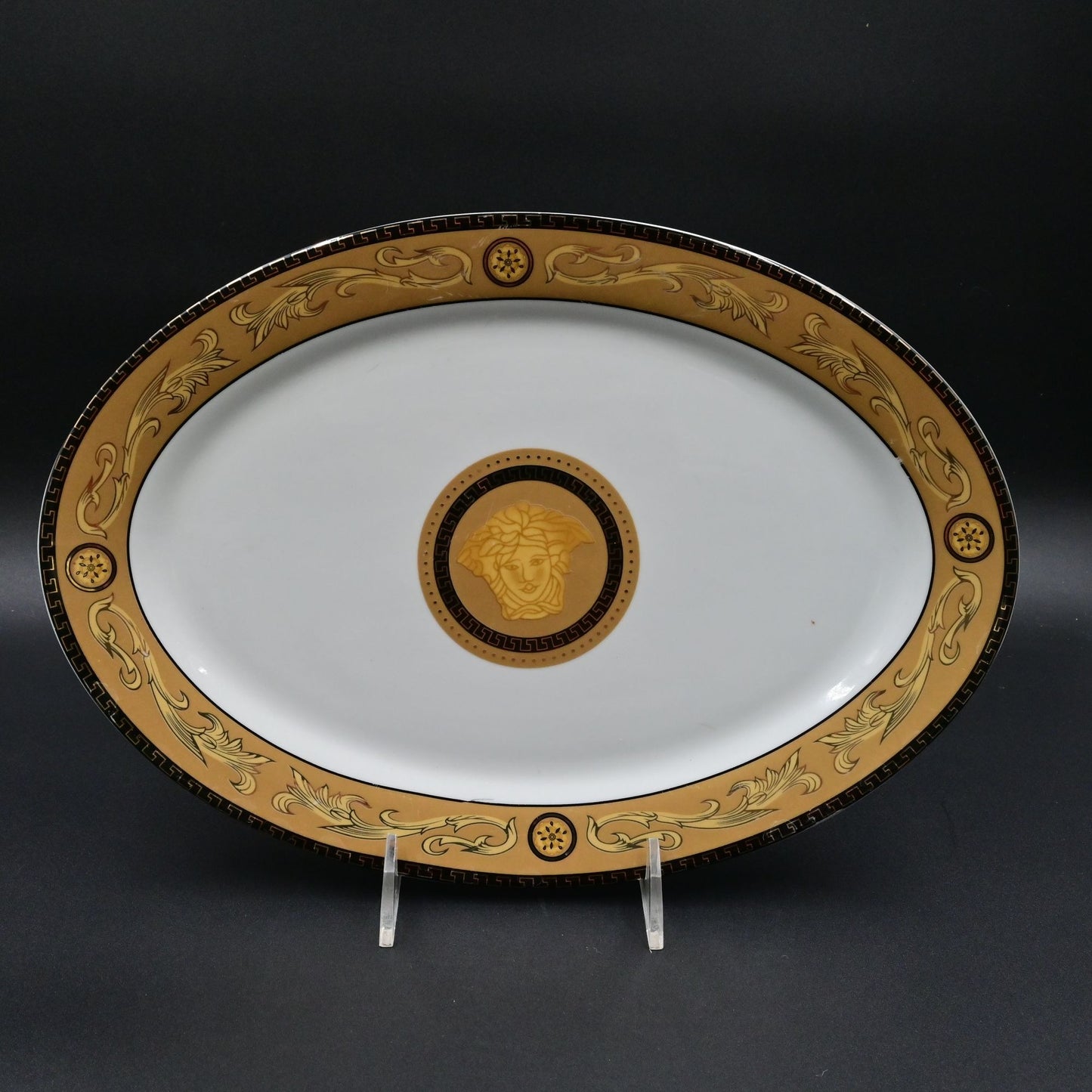 Medusa Head Gold And Black Serving Platter14"