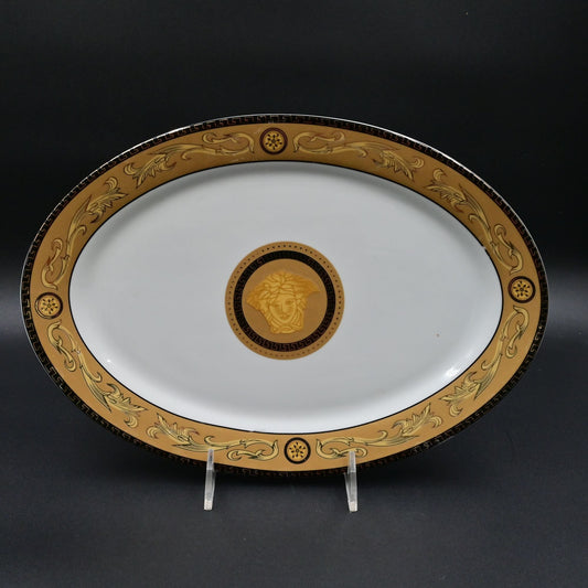 Medusa Head Gold And Black Serving Platter14"