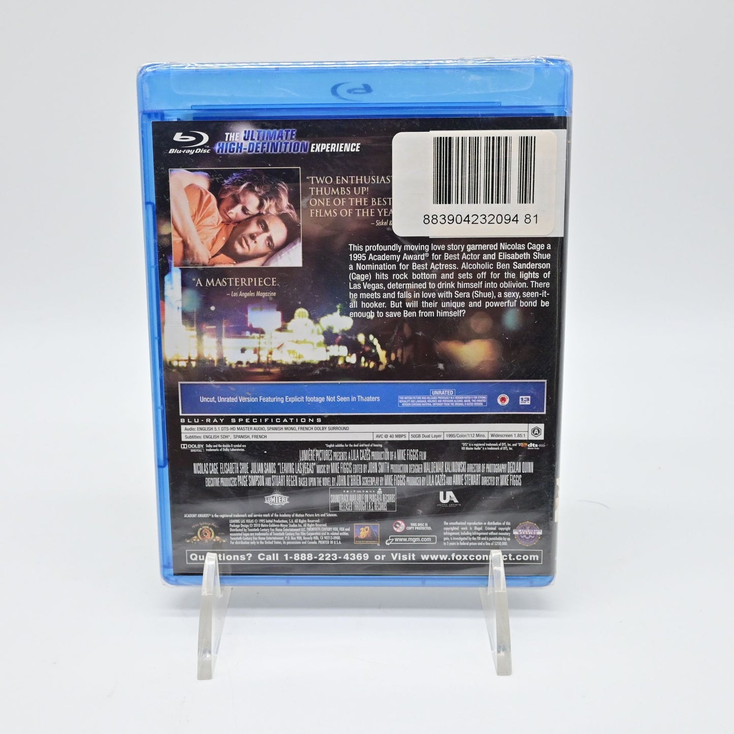 Leaving Las Vegas Blu-Ray Movie Starring Nicolas Cage & Elisabeth Shue