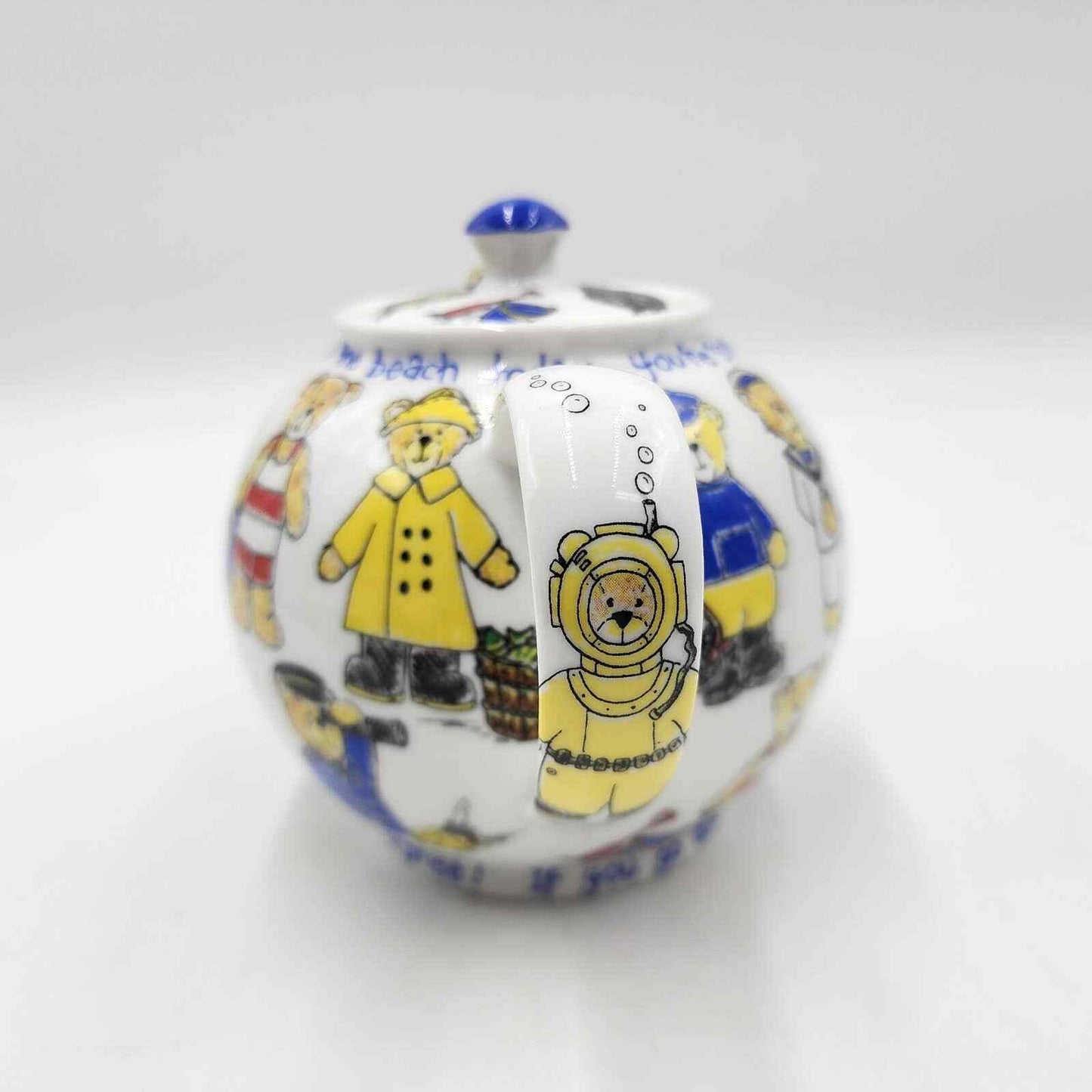 Paul Cardew Design Beach Bears Tea Pot Sailors, Fishermen, Swimmers