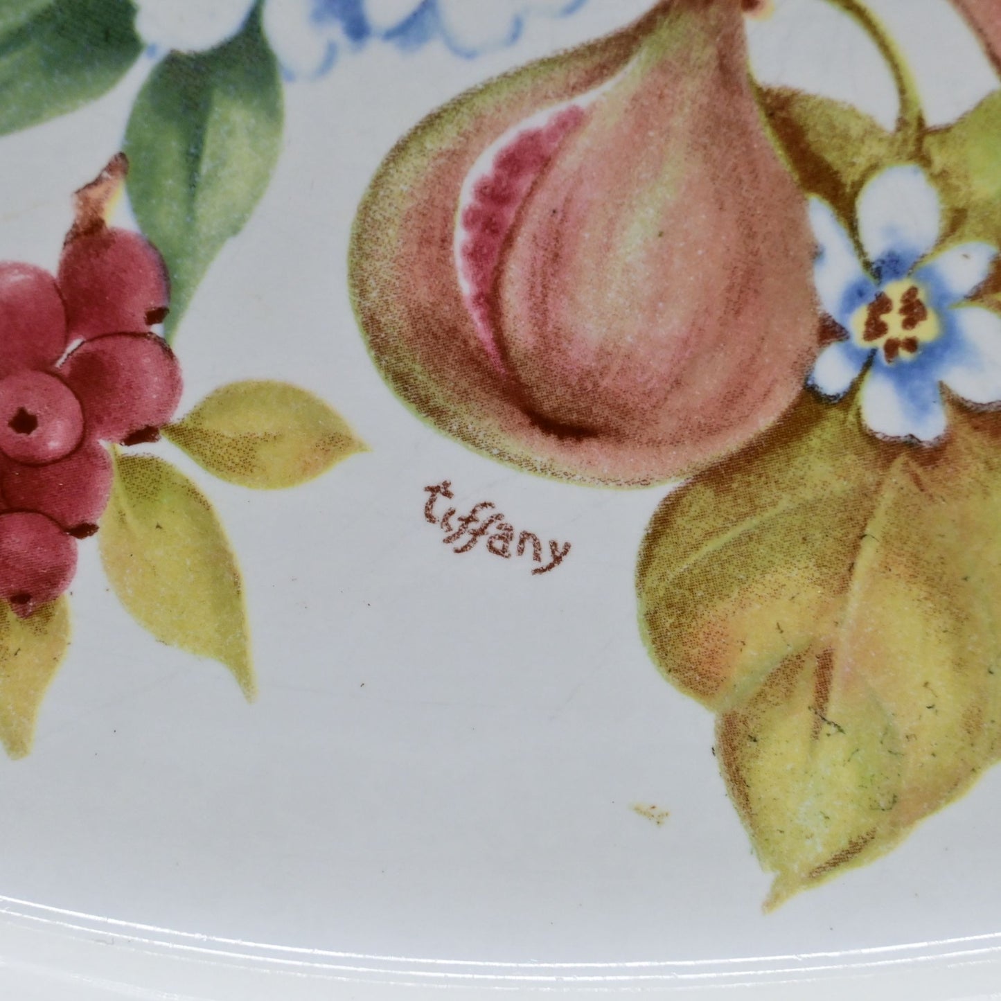 Tiffany Brunelli Oval Baking Dish-Made in Italy Flowers Figs Vintage