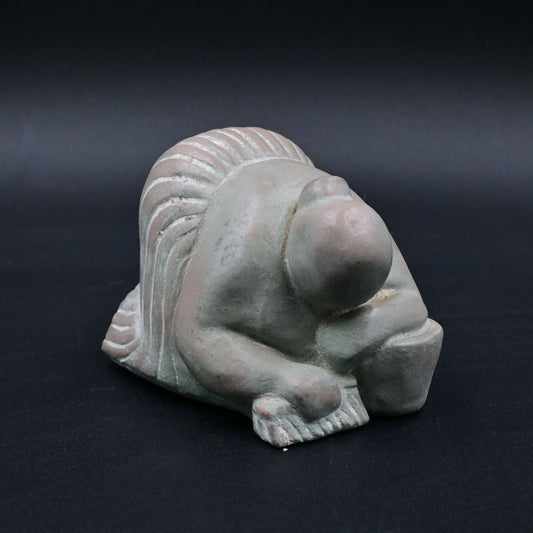Isabel Bloom Scrub Woman Artist Signed Sculpture Retired Cleaning Lady Scrubbing