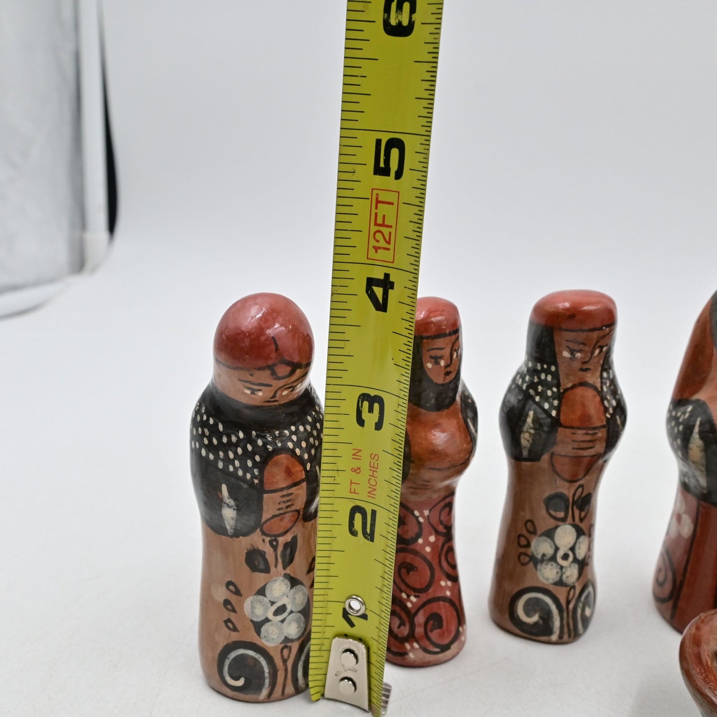 Mexican Pottery Folk Art Tonola 11 Piece Nativity Set Hand Painted
